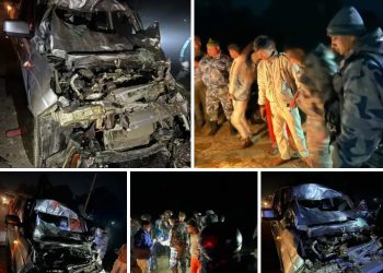 चमेलिमाई  स्थित सबारी दुर्घटनामा परि नापी कार्यालयका प्रमुख  मानन्धर सहित १० जना घाइते