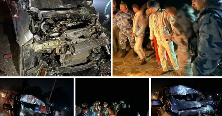 चमेलिमाई  स्थित सबारी दुर्घटनामा परि नापी कार्यालयका प्रमुख  मानन्धर सहित १० जना घाइते