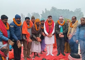 चक्रघट्टा गाउँपालिकाकाे गोइयाहीमा खानेपानी ट्यांकी शिलान्यास