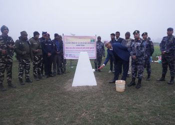सीमा स्तम्भ मर्मत कार्य शुभारम्भ ।