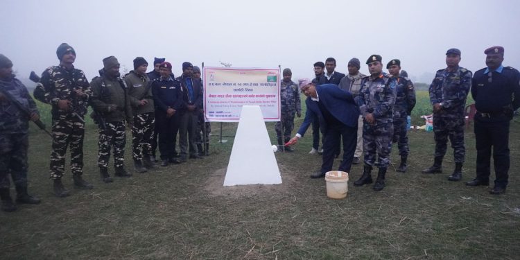 सीमा स्तम्भ मर्मत कार्य शुभारम्भ ।